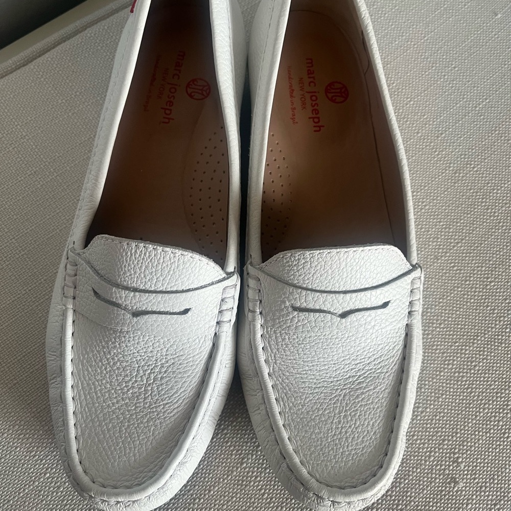 Marc Joseph Classic White Leather Loafers